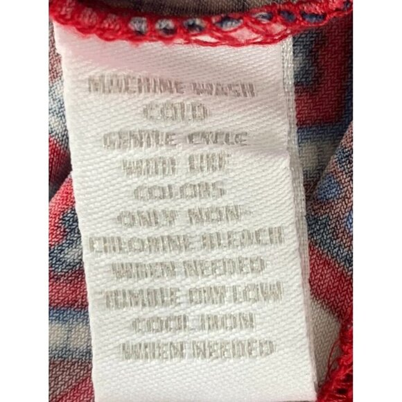 Charter Club Women Dress Size Large L Multicolor Paisley Drape V-Neck 3/4 Sleeve - Picture 7 of 7